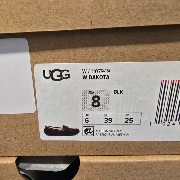 UGG Dakota Black Suede Fur Slippers Womens SIZE 8 NEW STYLE 1107949-BLK - Picture 9 of 13